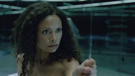 Thandie Newton Breasts, Bush Scene in Westworld